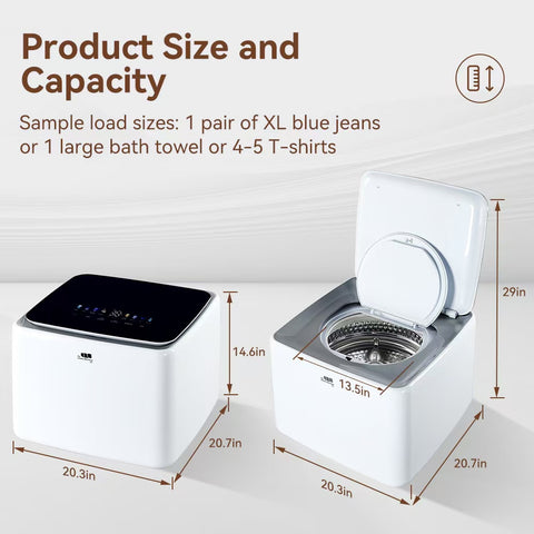 Image of iWash 4.4Lbs Countertop AI Fully Automatic Compact Portable Washing Machine