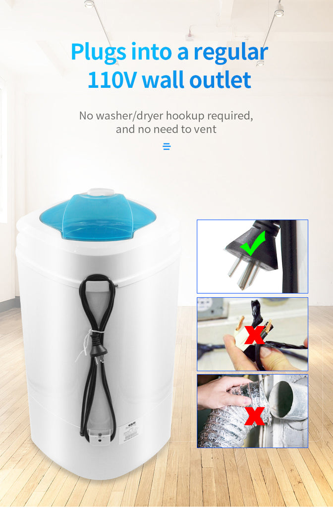 Portable Compact Spin Dryer Mini Non-Electric Manual Laundry Drying Machine  Hand Powered for Camping Apartments Clothes